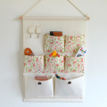 Cotton Fabric Wall Door Hanging Storage Organizer with 12 Pockets and 2 Hooks Home Closet Shelves